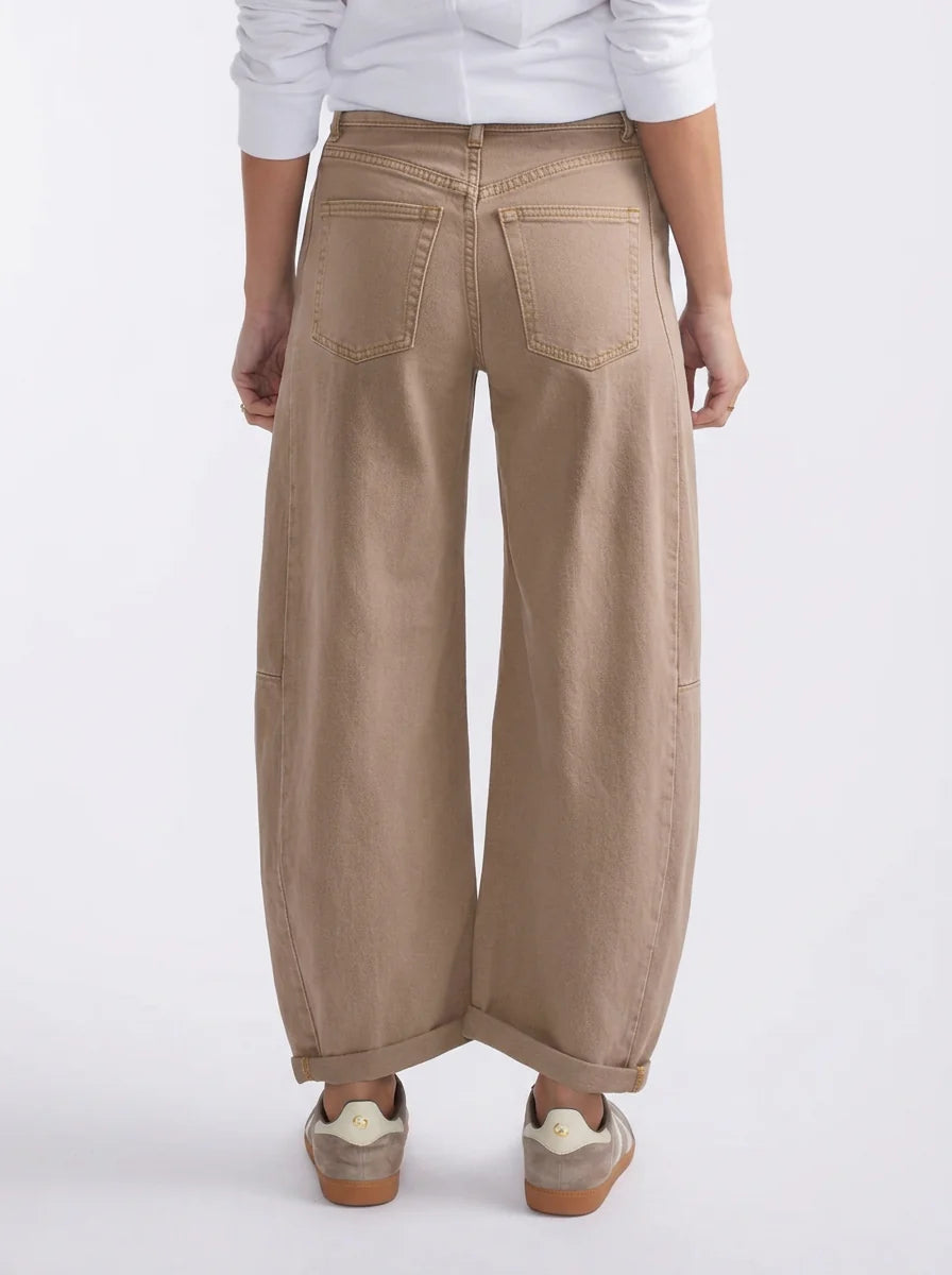 ITALIAN STAR Idaho Barrel Jean BEIGE