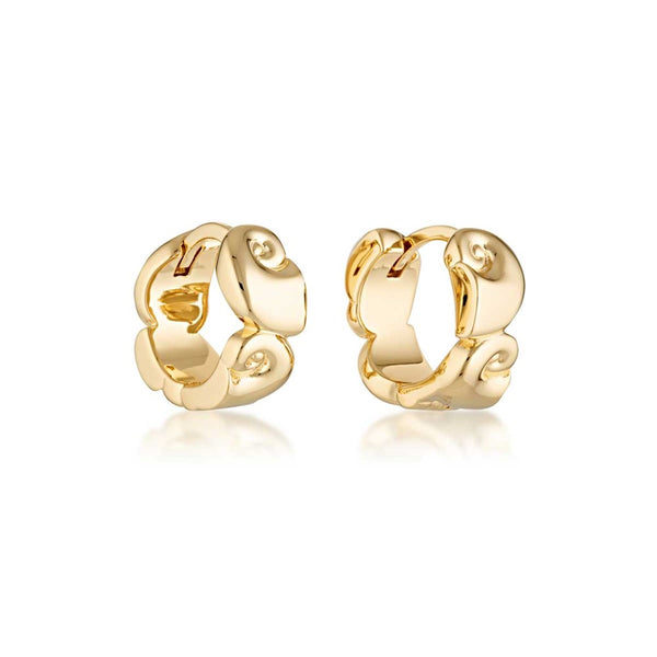 LINDA TAHIJA Nautilus Huggie Earrings GOLD