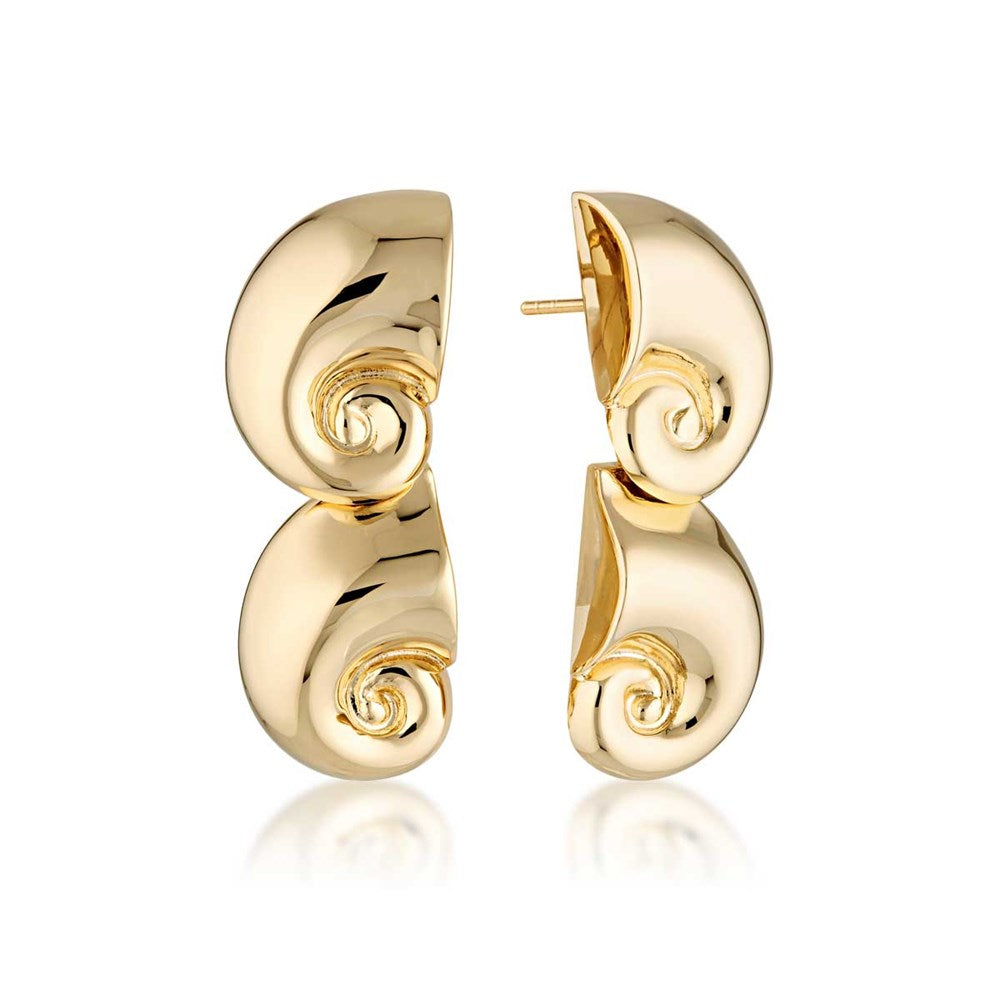 LINDA TAHIJA Nautilus Max Earrings GOLD