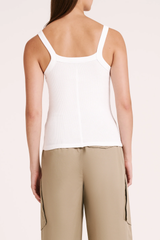 NUDE LUCY Classic Waffle Tank WHITE