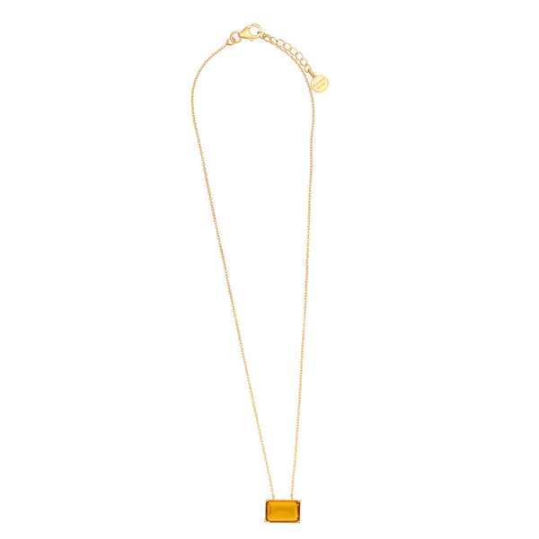 RUBY TEVA Glass Pendant Chain CITRINE