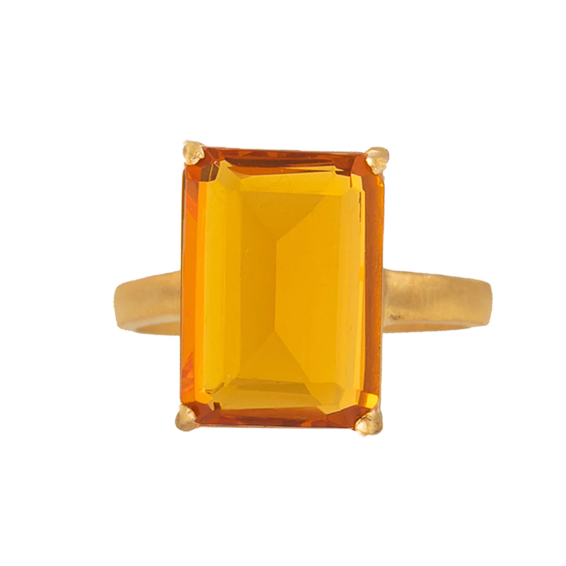 RUBY TEVA Glass Ring CITRINE