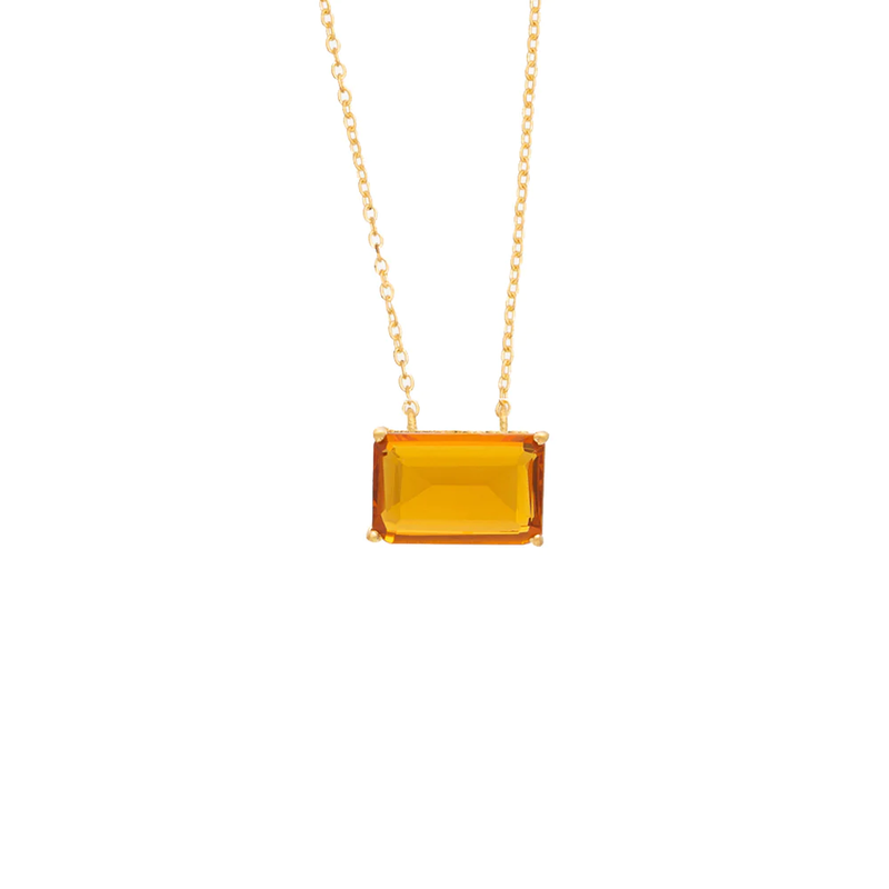 RUBY TEVA Glass Pendant Chain CITRINE