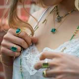 RUBY TEVA Glass Ring APATITE