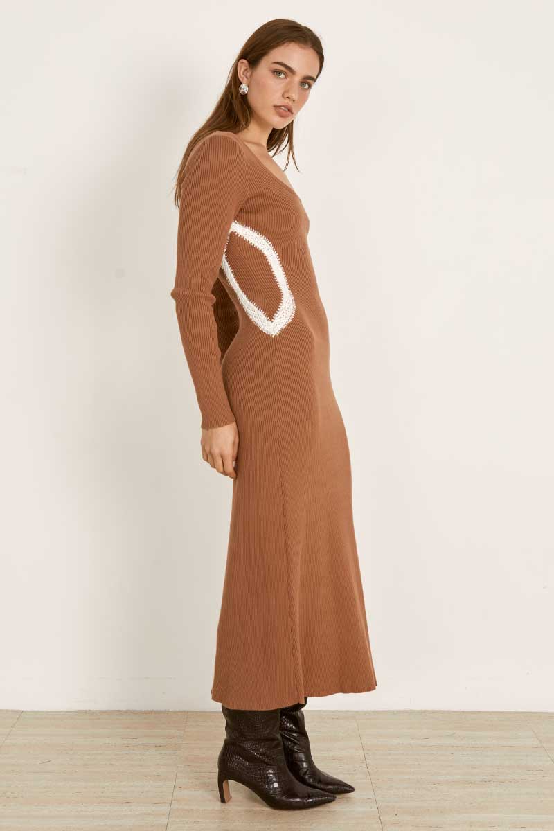 MON RENN Connect Midi Dress CHAI