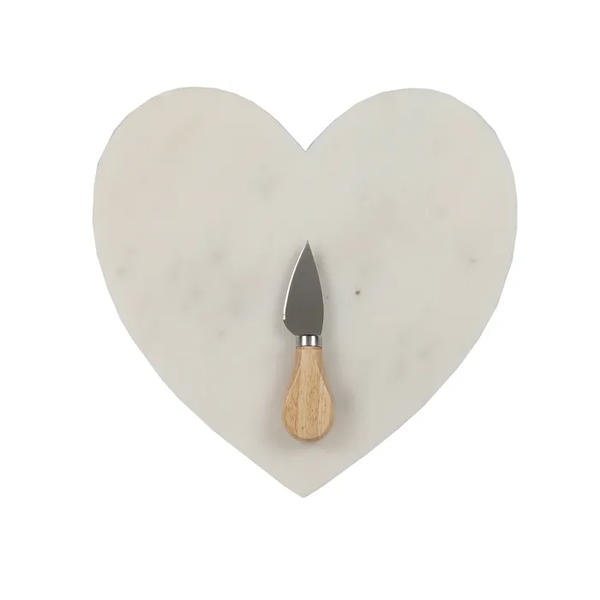 CTC23 Heart Shape Marble Board with Knife
