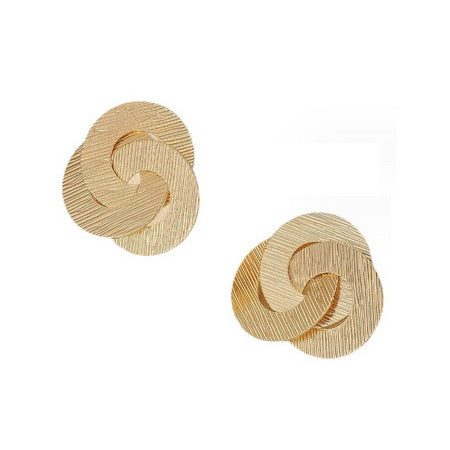 SUN Interlock Etched Circle Earrings