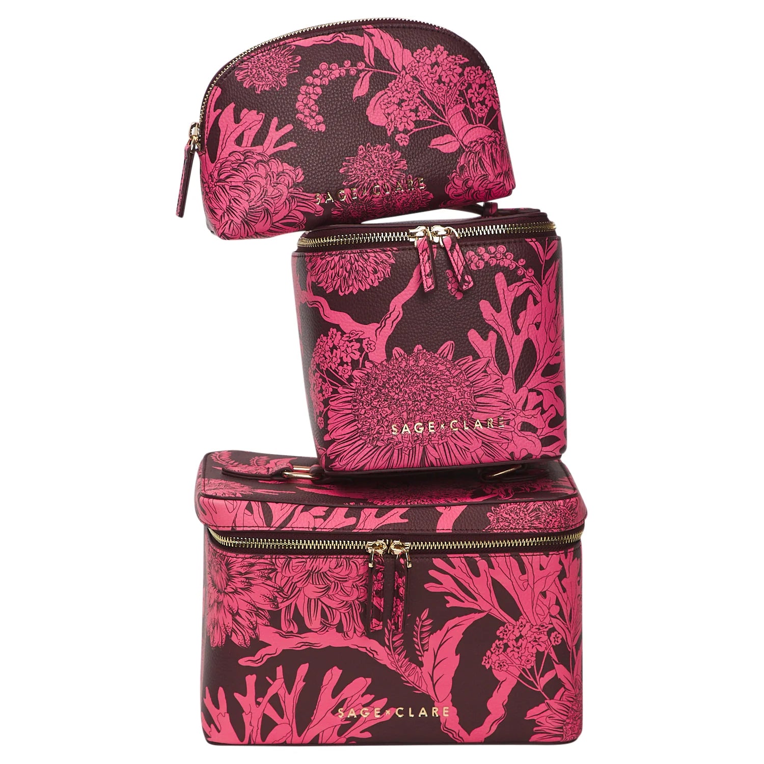 SAGE & CLARE Delphine Vanity Case GARNET