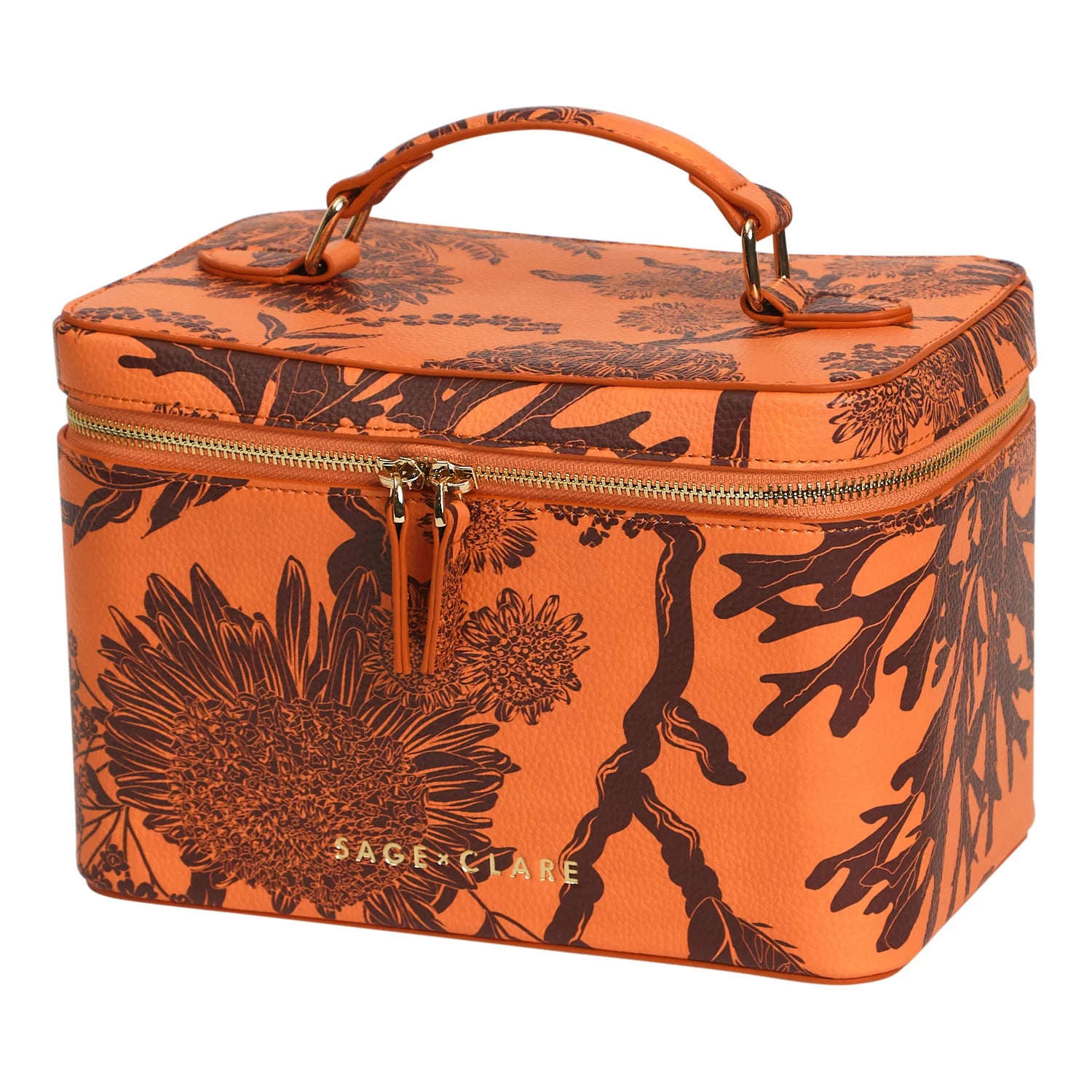 SAGE & CLARE Delphine Vanity Case VIVID CORAL