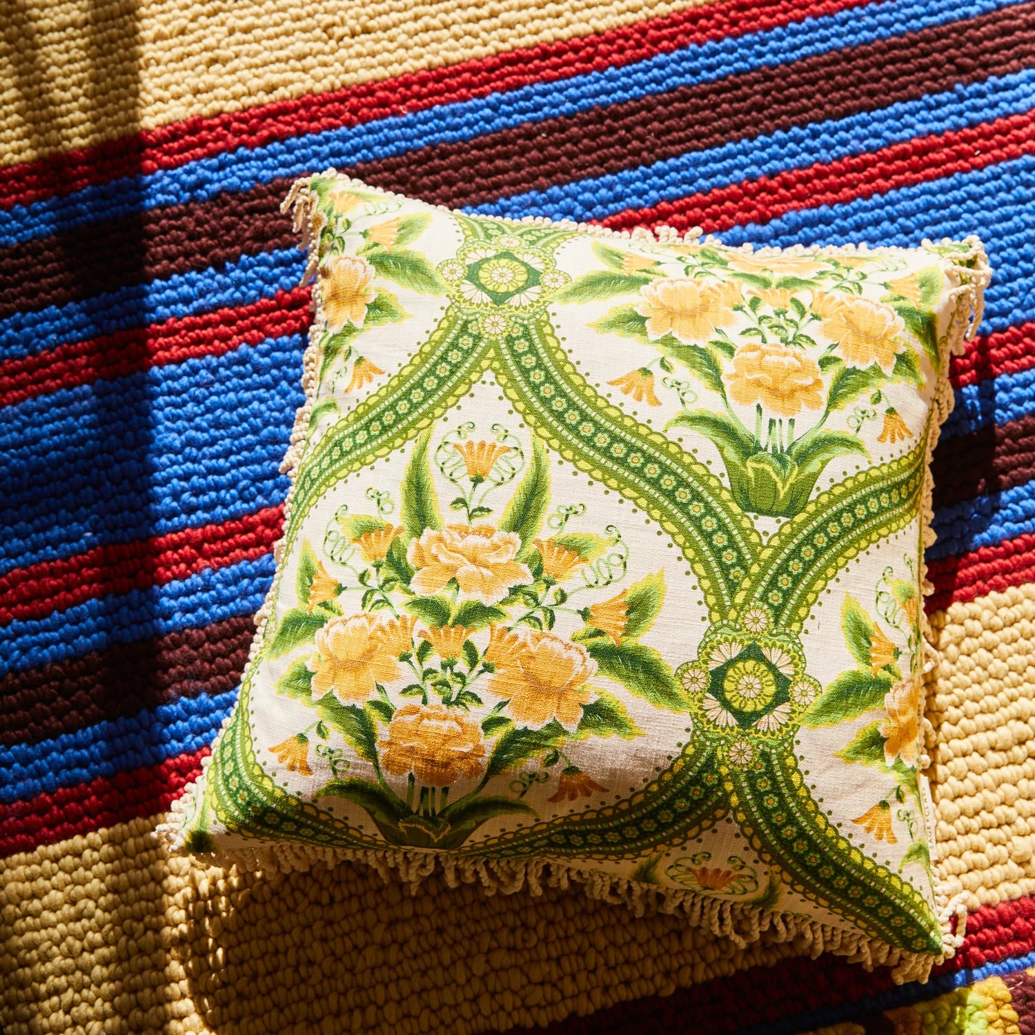 SAGE X CLARE Margaret Fringe Cushion La Palma
