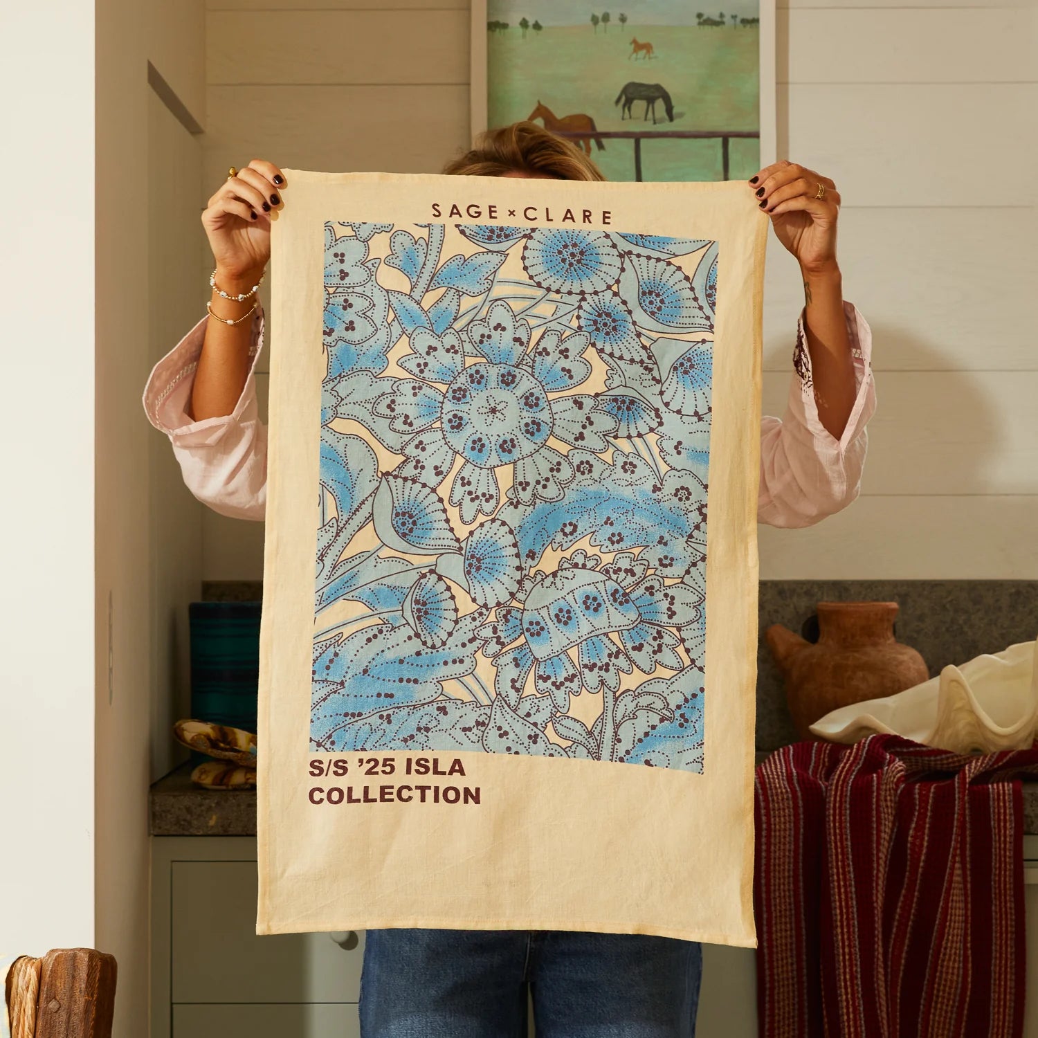 SAGE X CLARE Lucia Linen Tea Towel