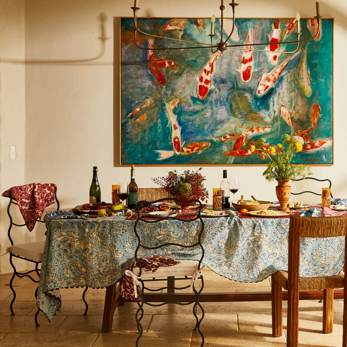 SAGE X CLARE Lucia Tablecloth CERULEAN