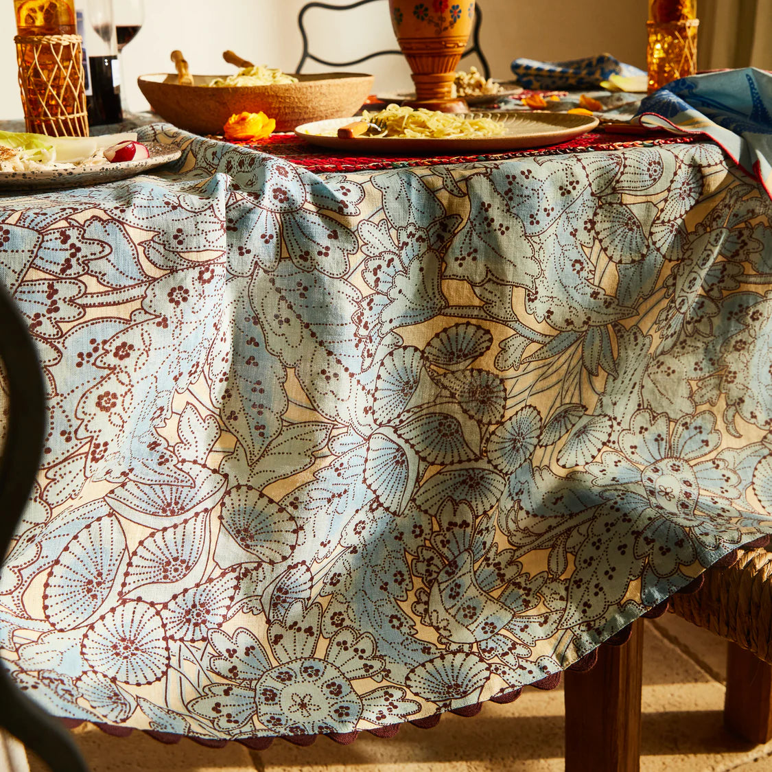 SAGE X CLARE Lucia Tablecloth CERULEAN