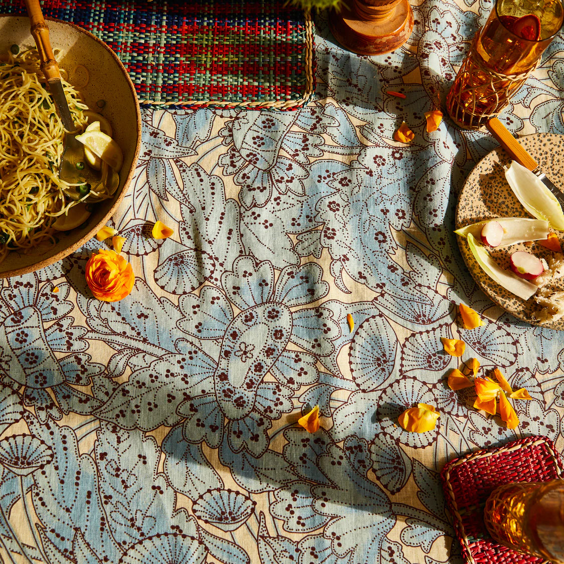 SAGE X CLARE Lucia Tablecloth CERULEAN