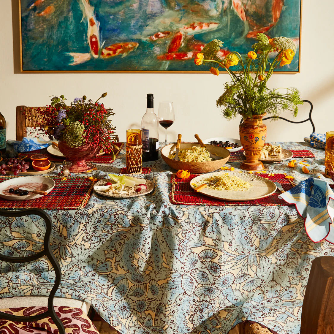 SAGE X CLARE Lucia Tablecloth CERULEAN