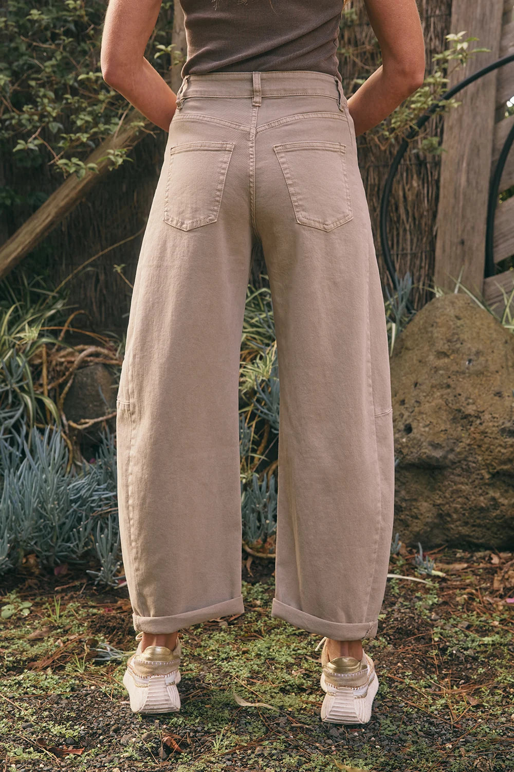 ITALIAN STAR Idaho Barrel Jean BEIGE