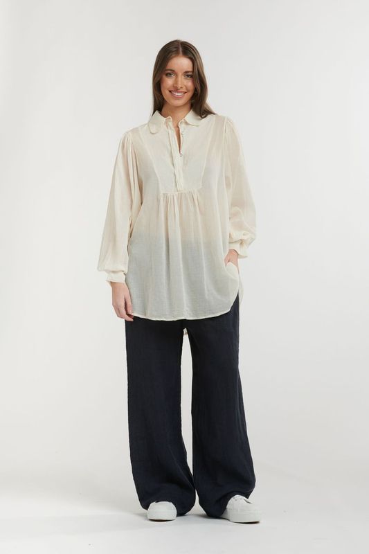 URBAN LUXURY Boho Shirt CREAM