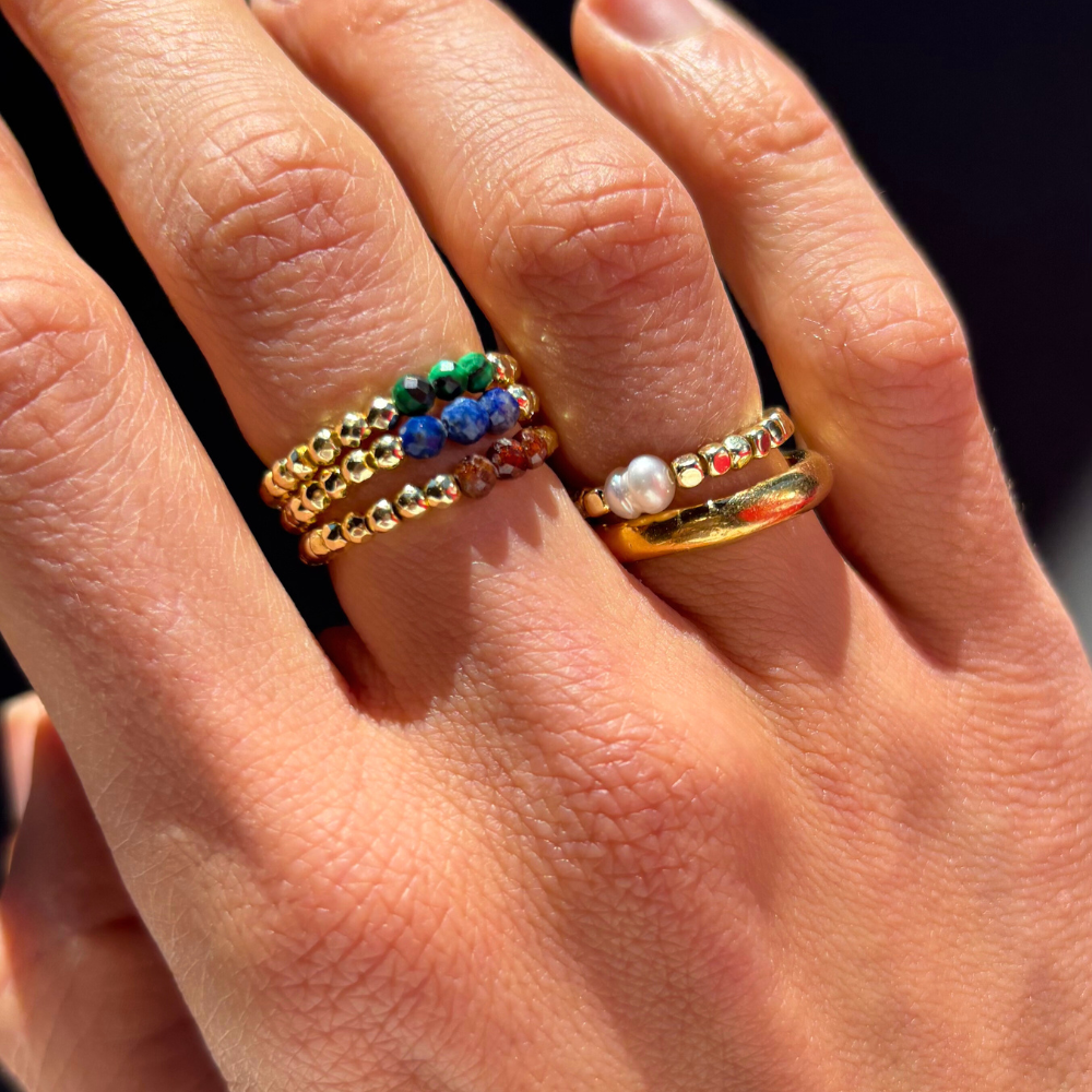 HEI TAI Gold Charm Ring SINGLE PEARL