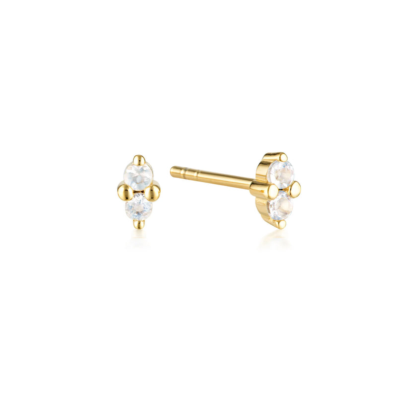 LINDA Birthstone Stud MOONSTONE GOLD