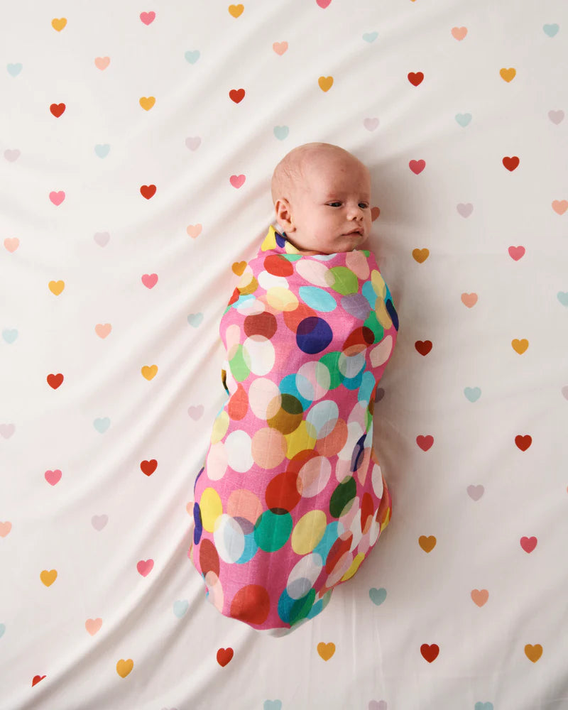 KIP & CO Bamboo Swaddle CONFETTI PINK