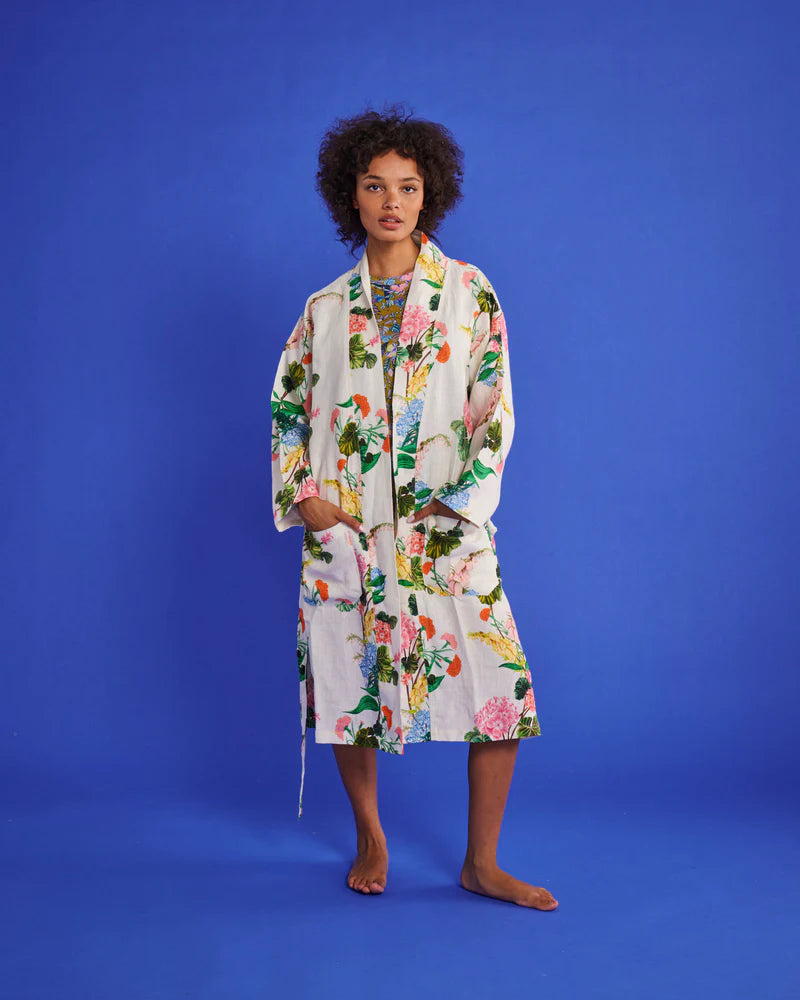 KIP & CO Linen Robe BOUQUET BEAUTY