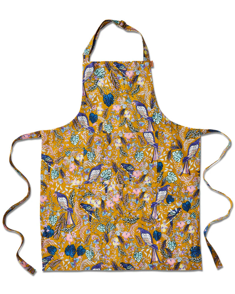 KIP & CO Linen Apron BIRDS OF PARADISE