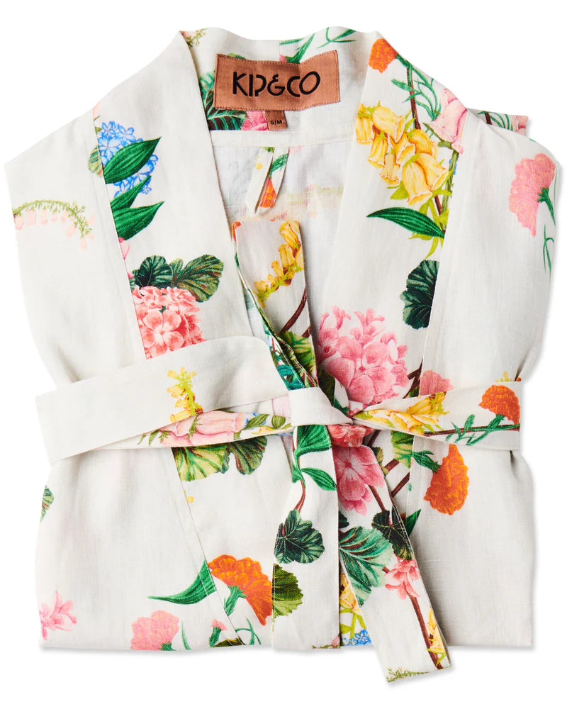 KIP & CO Linen Robe BOUQUET BEAUTY