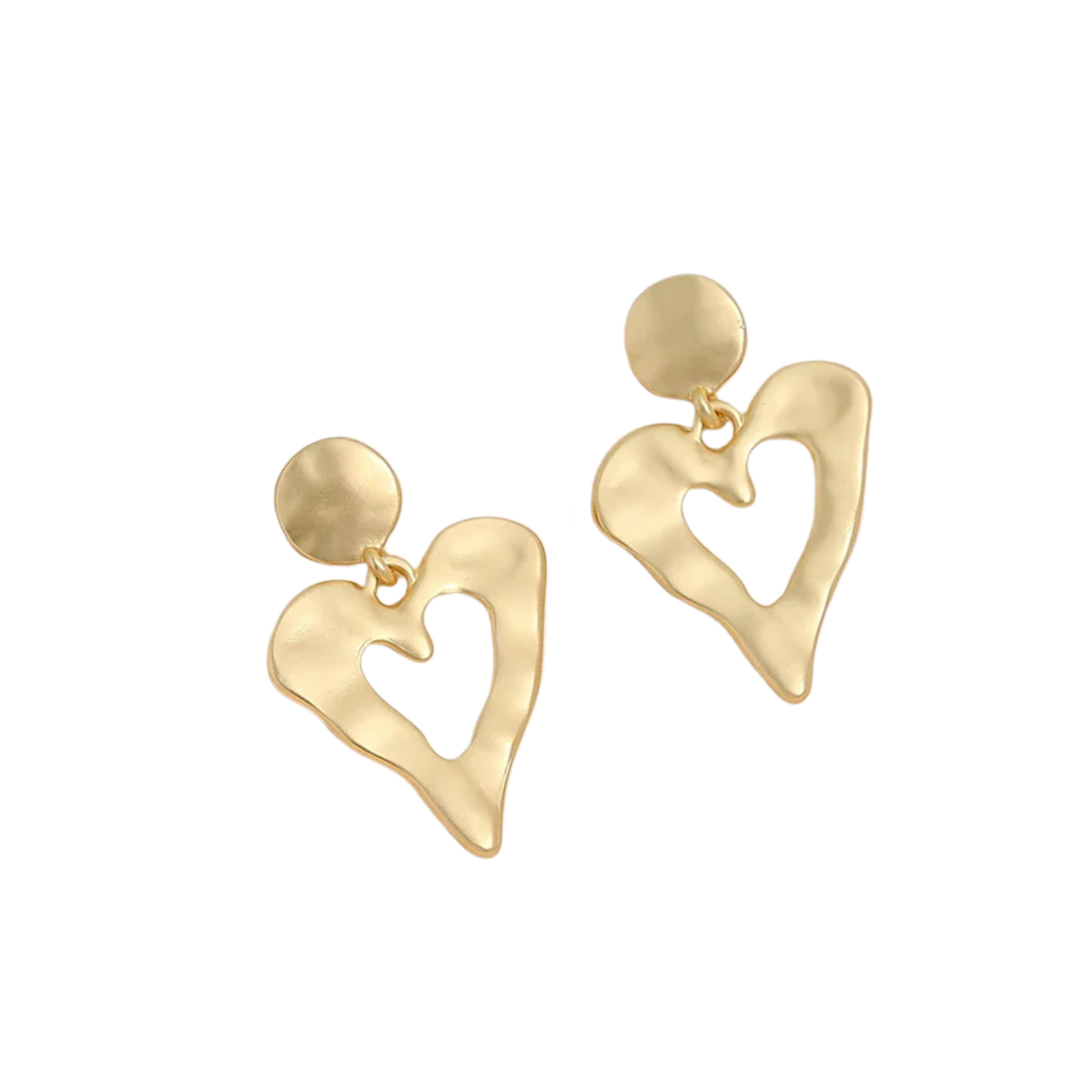 Open Heart Earrings Gold