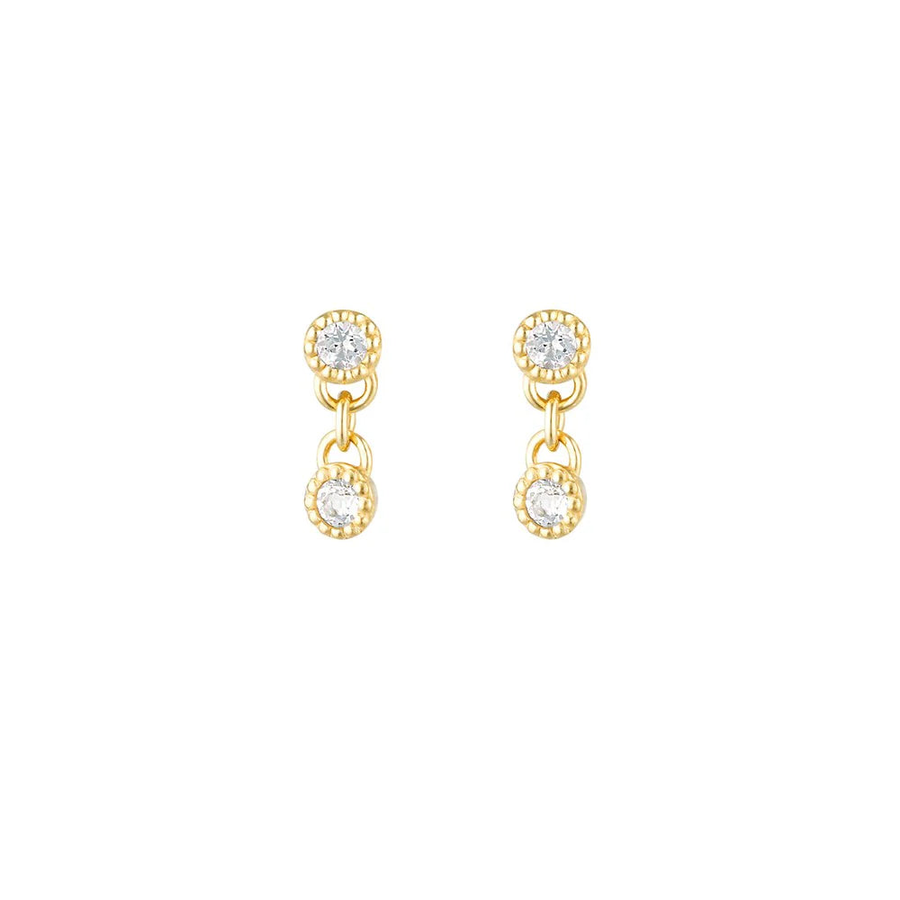 LINDA Meteor Stud GOLD WHITE TOPAZ