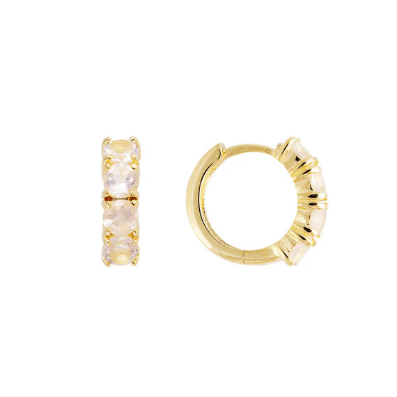 FAIRLEY Midi Hoops ROSE QUARTZ