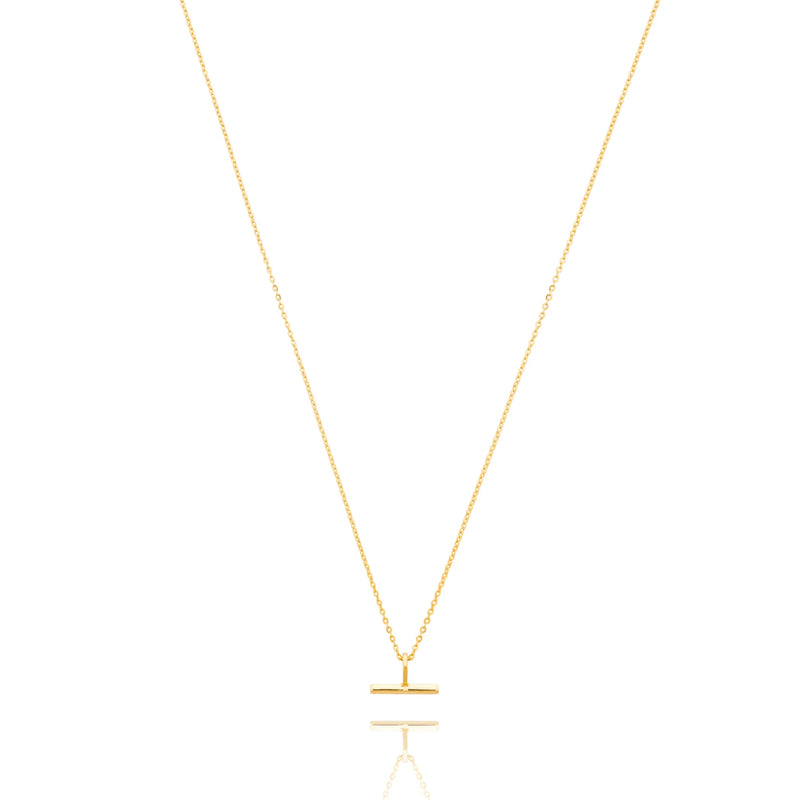 LINDA TAHIJA Mini T-Bar Necklace GOLD