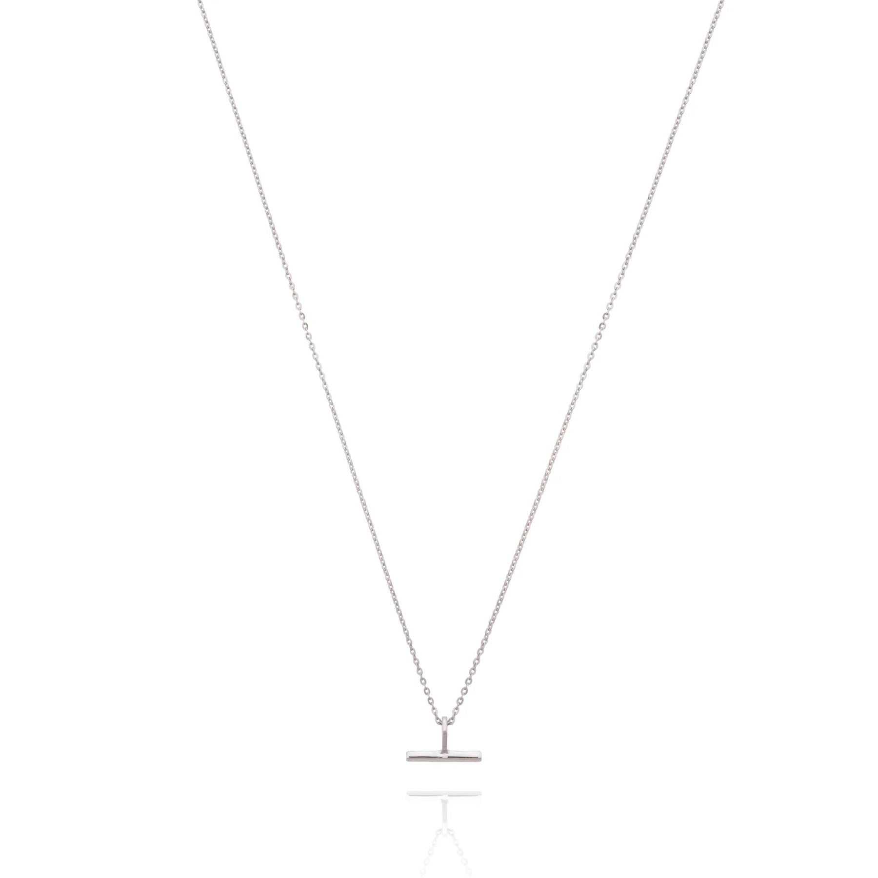 LINDA TAHIJA Mini T-Bar Necklace SILVER