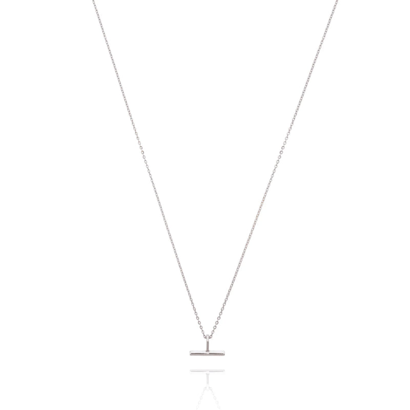 LINDA TAHIJA Mini T-Bar Necklace SILVER