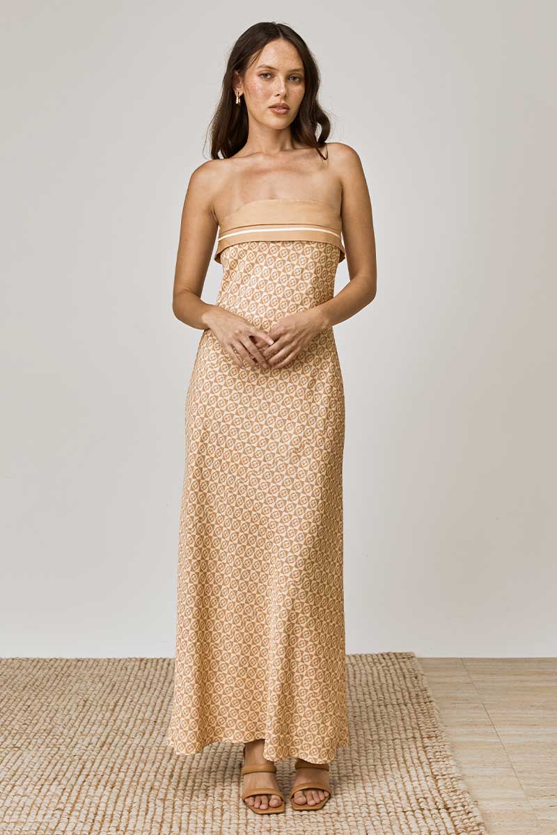 MON RENN Monikh Strapless Dress MONOGRAM