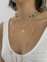 Ruby Teva Necklace MOONSTONE, GREEN AVENTURINE, PEARL, TURQ