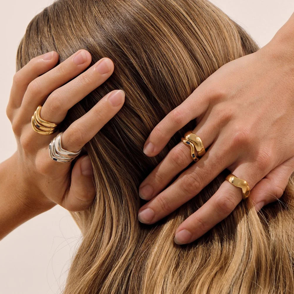 LINDA TAHIJA Movement Ring Wide GOLD
