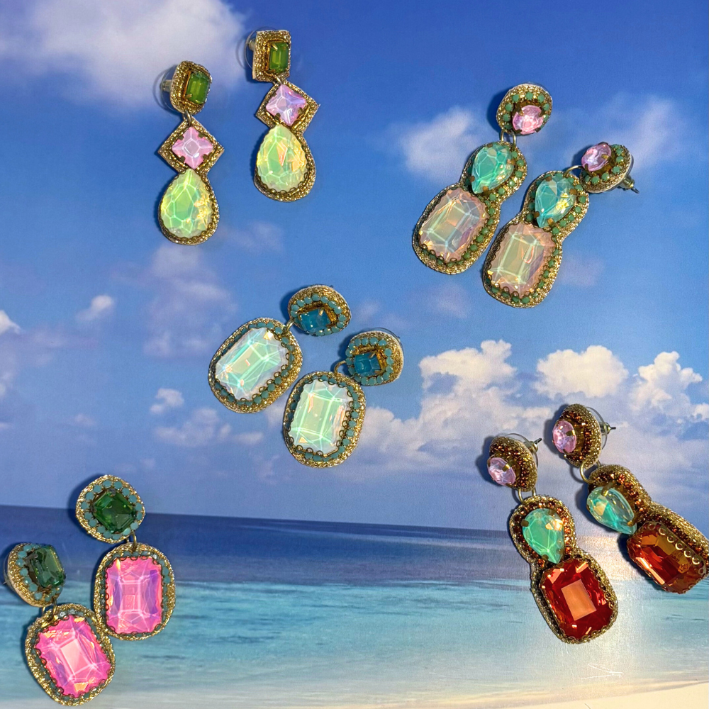 Georgie Earring GREEN/PINK