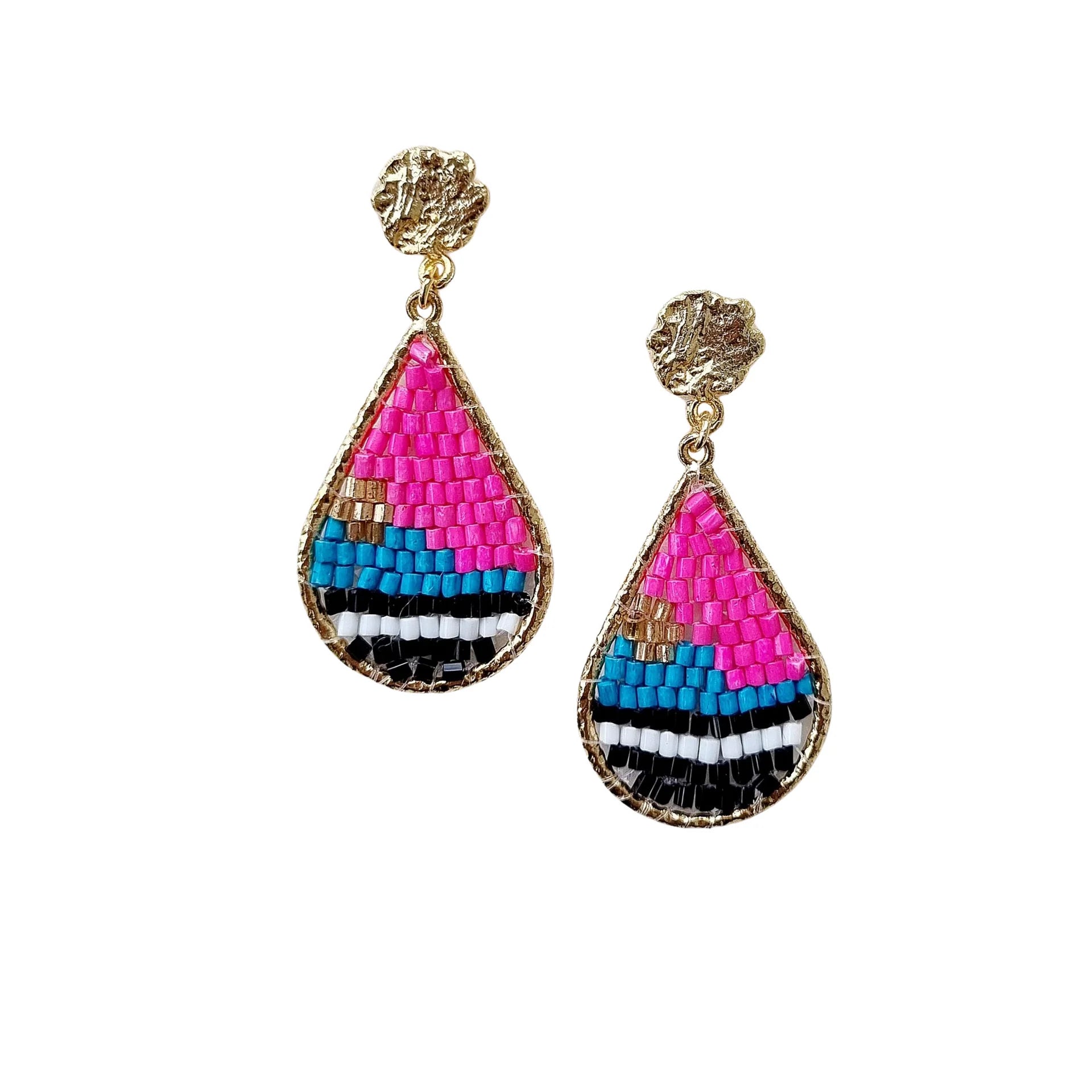 Beaded Teardrop Earrings MULTI