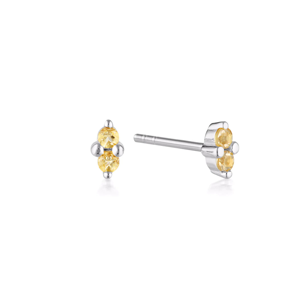 LINDA Birthstone Stud CITRINE SILVER