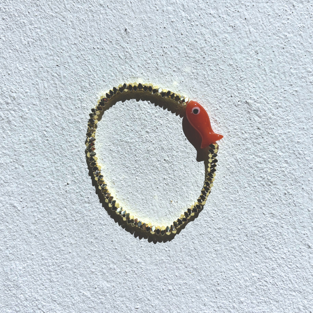 HEI TAI Gold Charm Bracelet ORANGE FISH