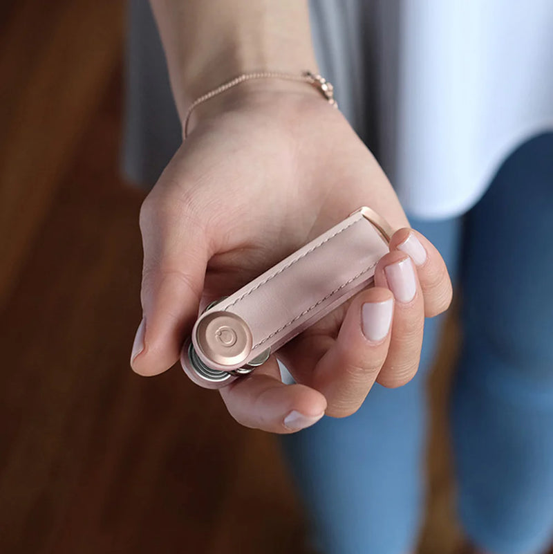 ORBITKEY Leather Key Organiser BLUSH