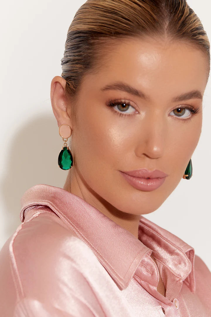 Statement Earrings PEACH & GREEN