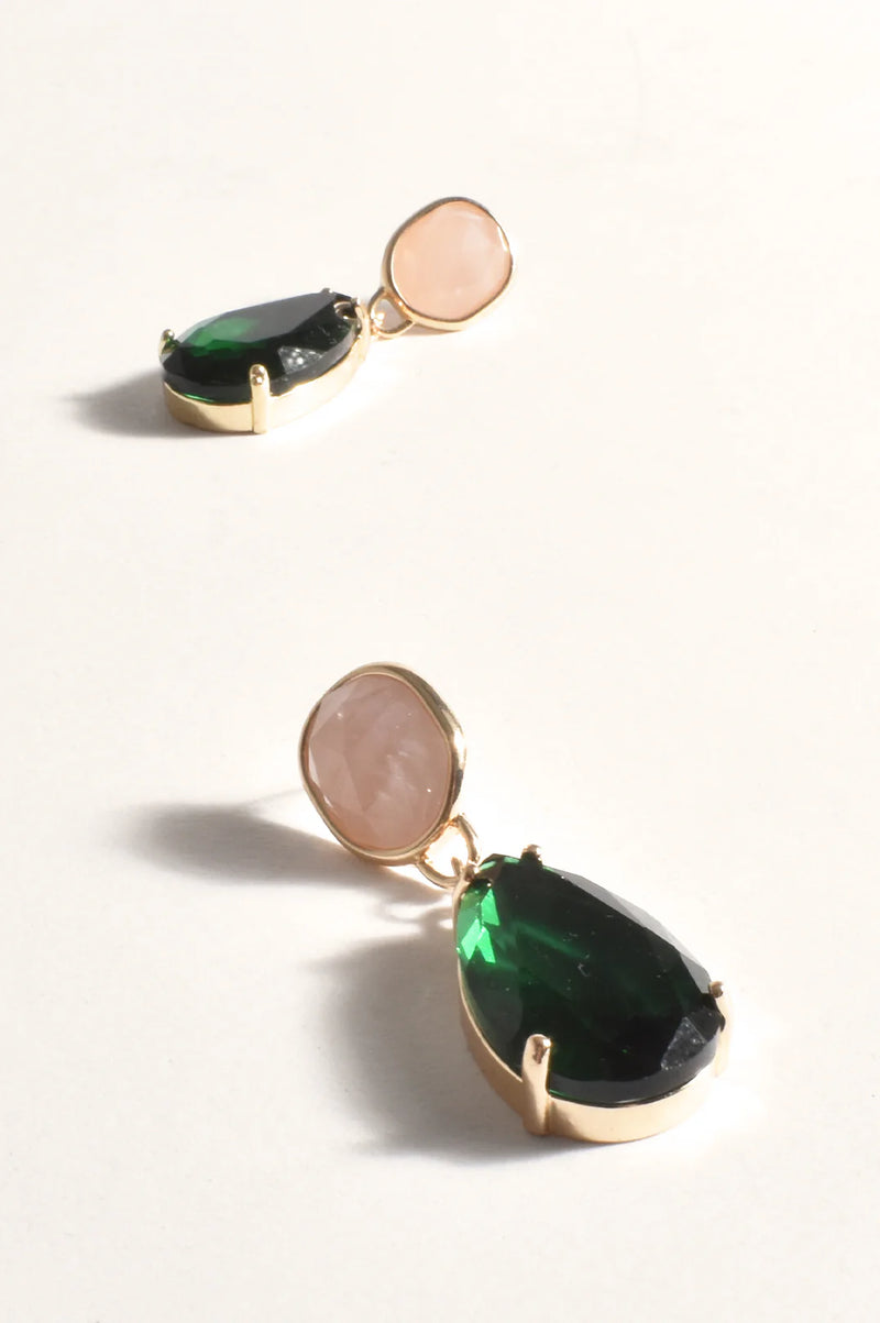 Statement Earrings PEACH & GREEN