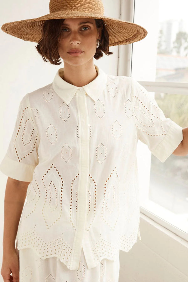 Zoe Kratzmann Pixel Top CREAM BRODERIE