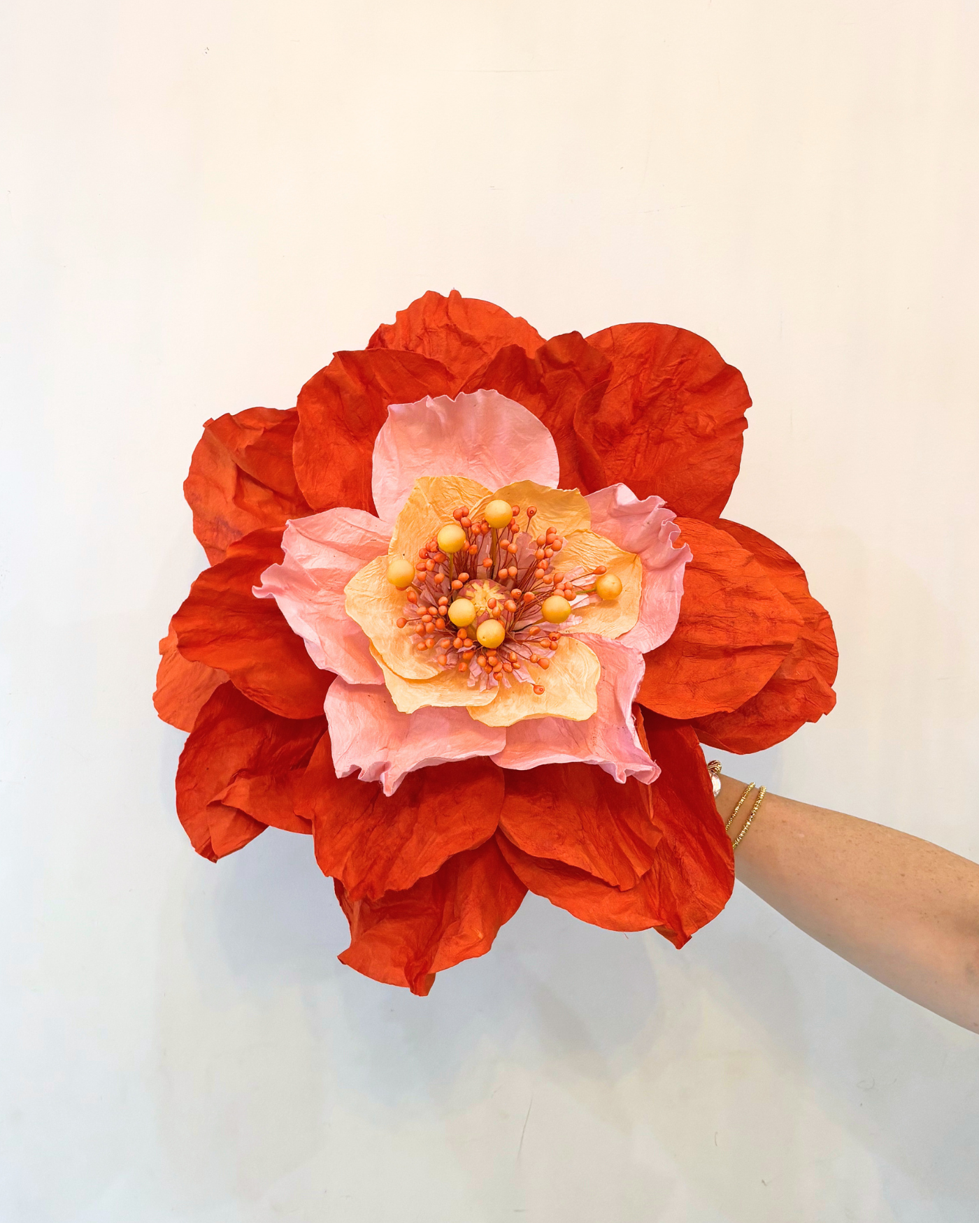 POPPY Paper Flower ORANGE
