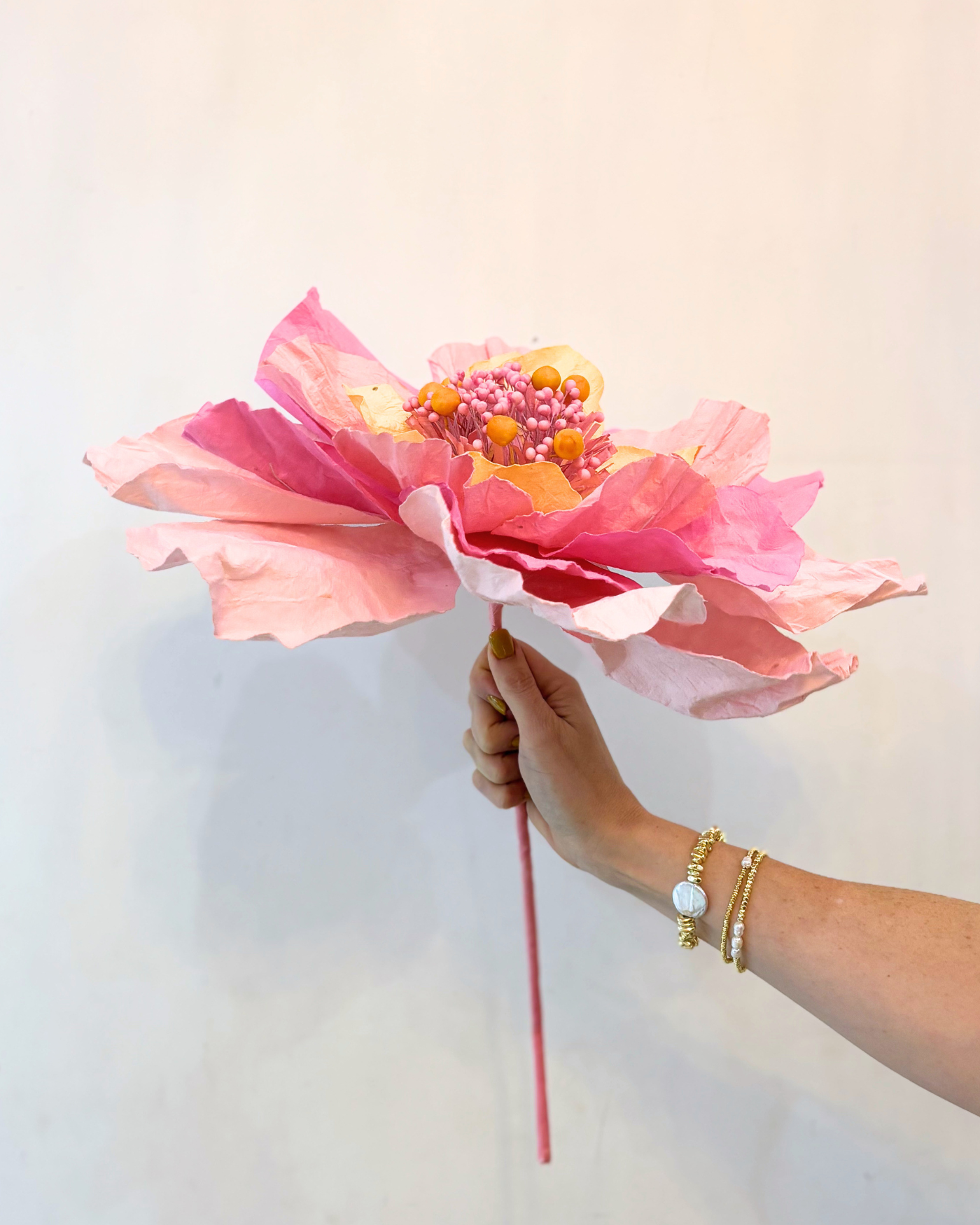 POPPY Paper Flower PEACH PINK