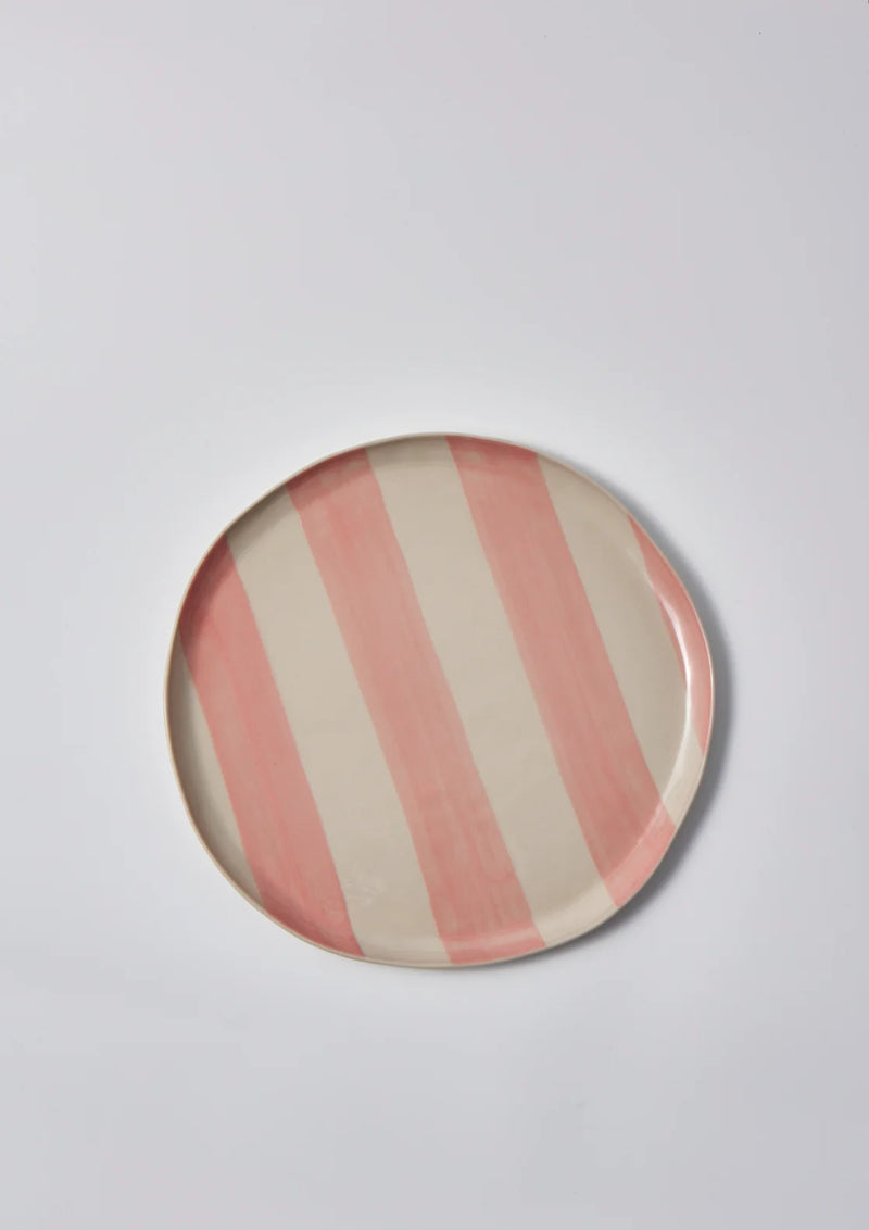 JONES & CO Cabana Stripe Platter PINK