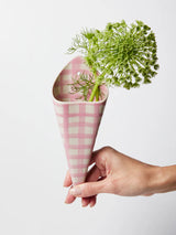 JONES & CO Folly Wall Vase PINK CHECK