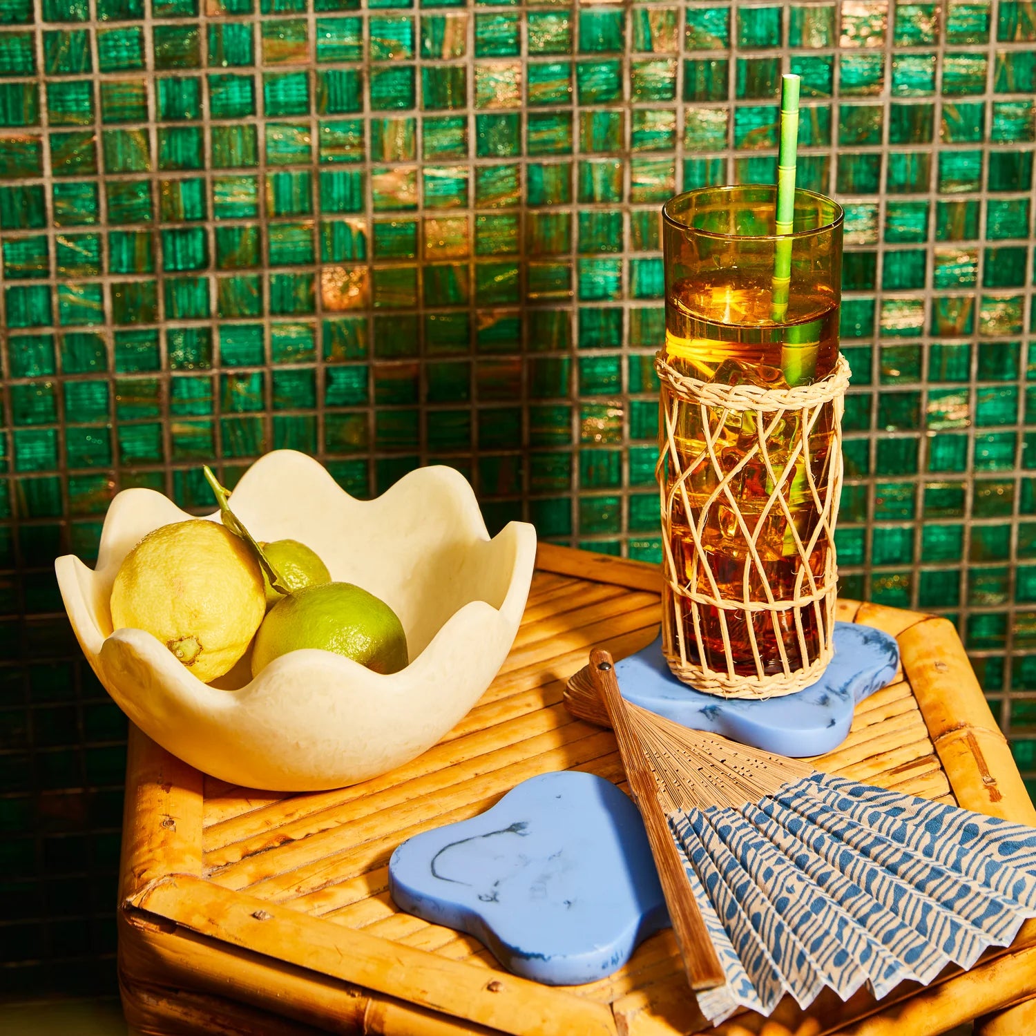 SAGE X CLARE Malorie Coaster Set of 2 AZURE