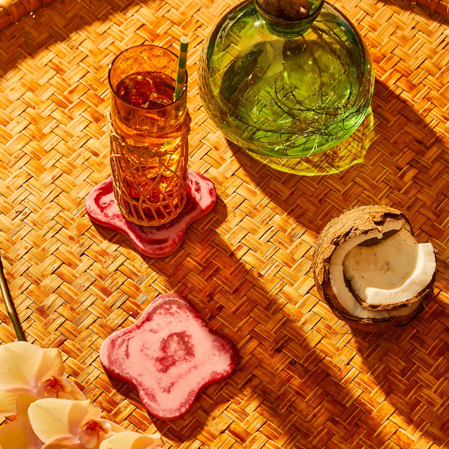 SAGE X CLARE Malorie Coaster Set of 2 CRIMSON